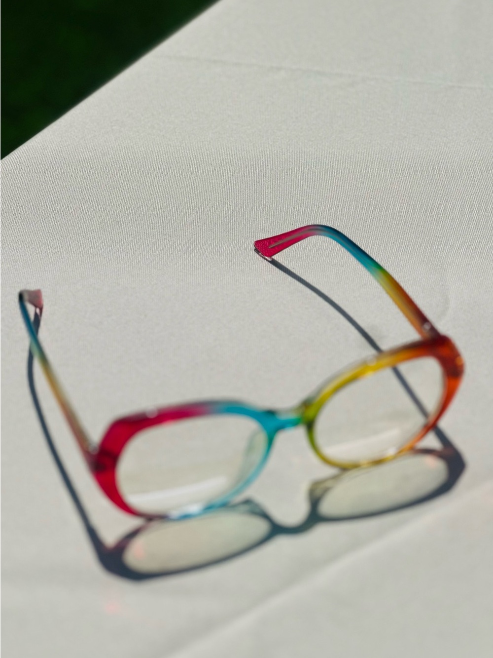 Rainbow Gradient Square Glasses Frames